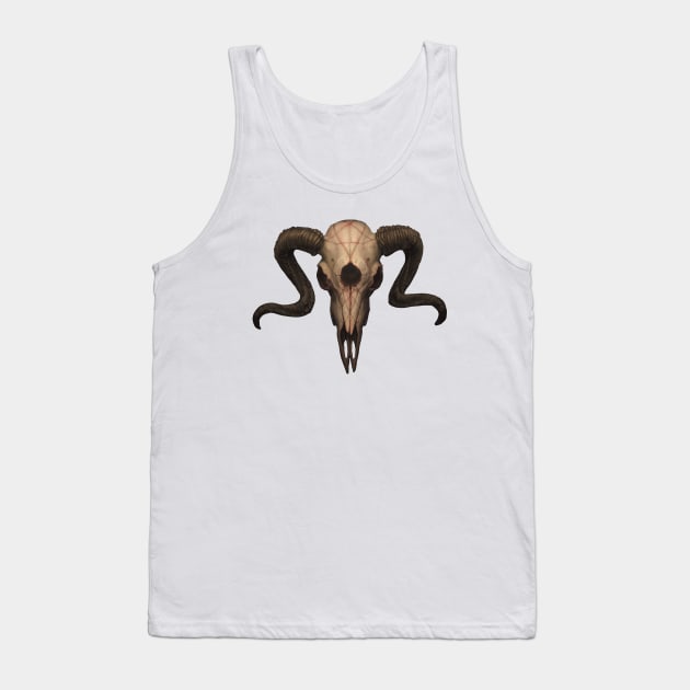 Lucifers Ram Skull Tank Top by Cleo Naturin